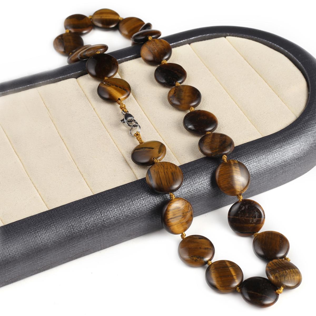 

Женское ожерелье из натурального камня, ожерелье с тигровыми глазами, нерегулярные бусины, подвески для подарка на день рождения, длина 45 см 45cm