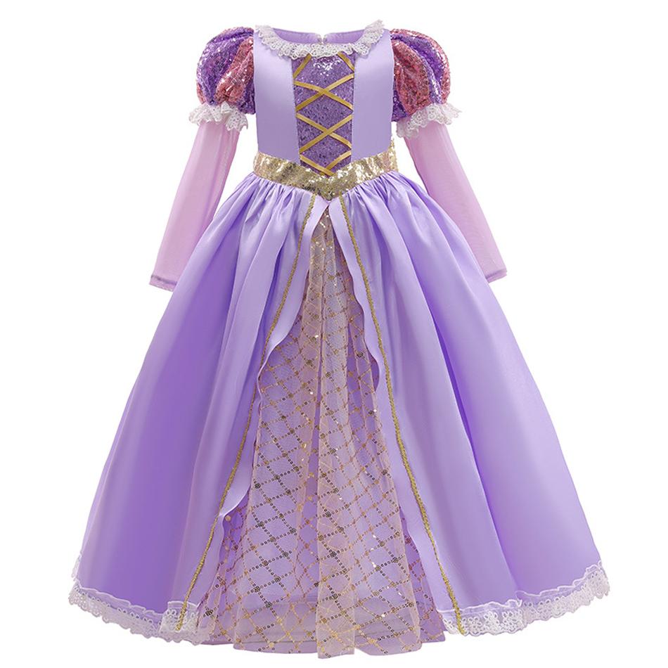 Rapunzel Dress Princess Costume Sets Children