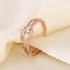 Plated 18k Haute Couture Micro-set Diamond Opening Ring Ins Cold Wind Small Sexy Ring