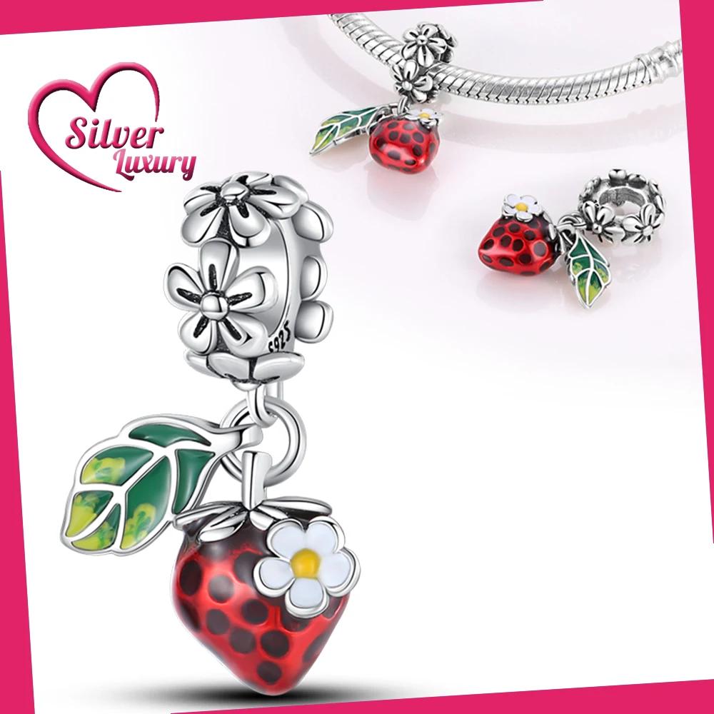 Copper Strawberry Pineapple Cherry Avocado Charm Pendant Beads Fit Charm Original Bracelet For Women Jewelry Making