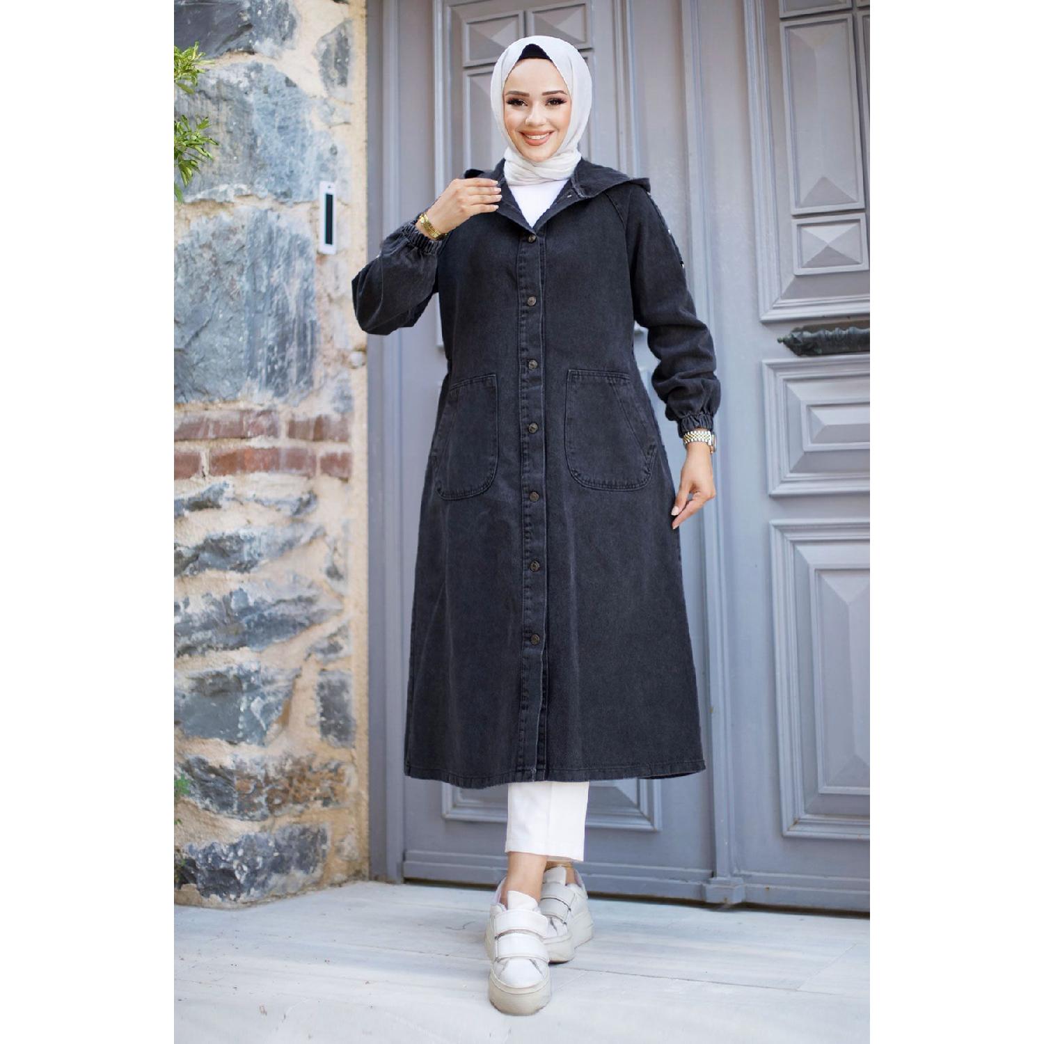 

Джинсова кепка з вишитою ручкою Tsd230643 Антрацит 40 миш яковий