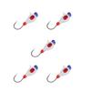 5 Pcs Winter Ice Fishing Jigs Kit Hooks Lures for Bass Perch Crappie Micro 5MM Ice Fishing Gear