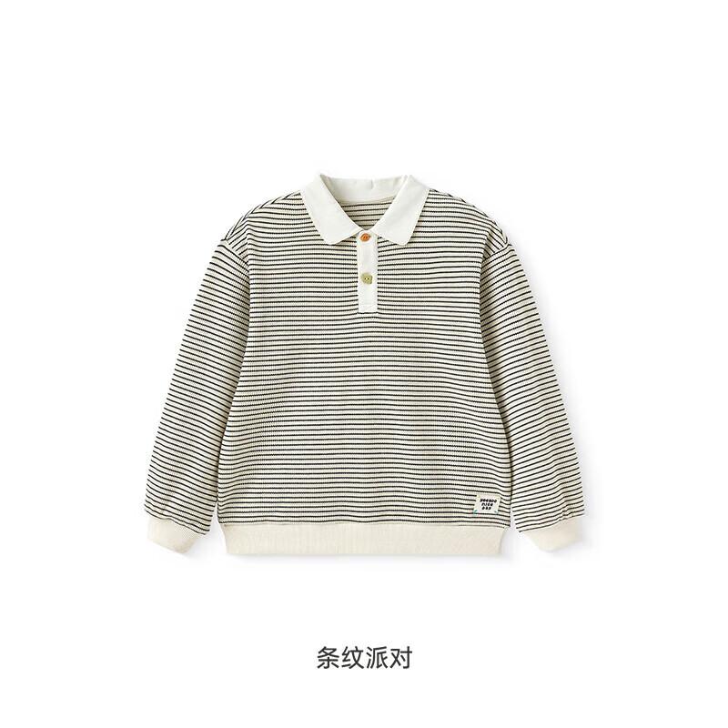 YEEHOO Boys  Retro Long Sleeve Polo Shirt 140