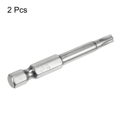 uxcell 2-Piece Set of T25 Driver Bits, 1/4" Hex Shank, 50mm, S2 Steel, Magnetic, Torx Driver Bits, Tamper-Resistant, Star Bit, Torx Head for Drivers,