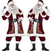 Elegant Plus Size Santa Claus Fancy Dress Outfit In Rich Wine Red Velvet Material