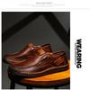 Ręcznie Szyte Męskie Outdoorowe Buty Casualowe, Skórzane Buty na Płaskiej Podeszwie, Niskie Buty Oversize
