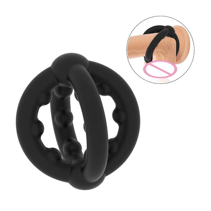 Male Scrotum Ring Ejaculation Delay Penis Ring Bondage Erection Ball Ring Delay Ring Reusable Enlargement Ball Stretcher Sex Toy
