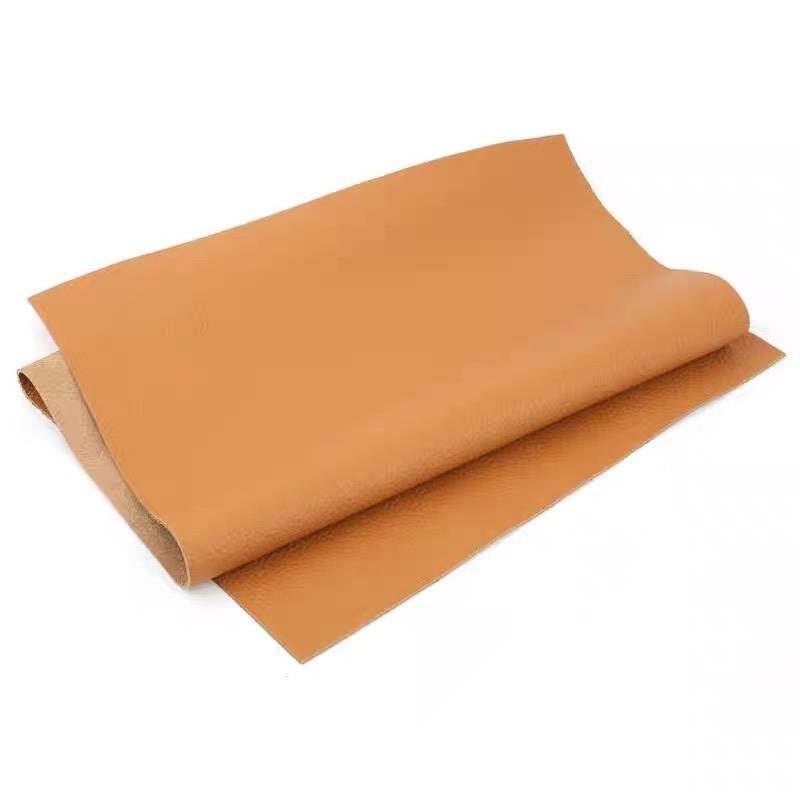 Genuine leather cowhide material, first-layer light brown litchi pattern soft cowhide sofa bed headrest car seat genuine leather