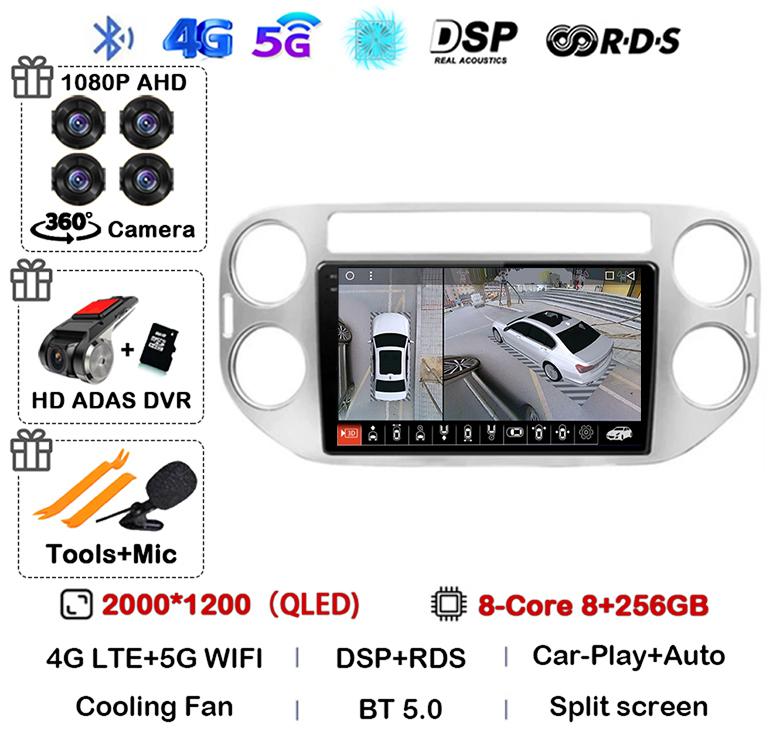 Android 14 Carplay Auto Car Radio For VW Volkswagen Tiguan 1 NF 2006 2008-2013 2014 2015 2016 Multimedia GPS Video Player Stereo