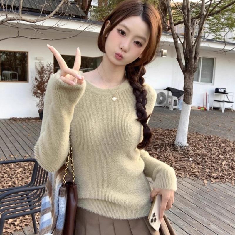 Slim-fitting and thin turtleneck fleece thickened sweater women's integrated fleece semi-inner and outer wear knitted sweater top