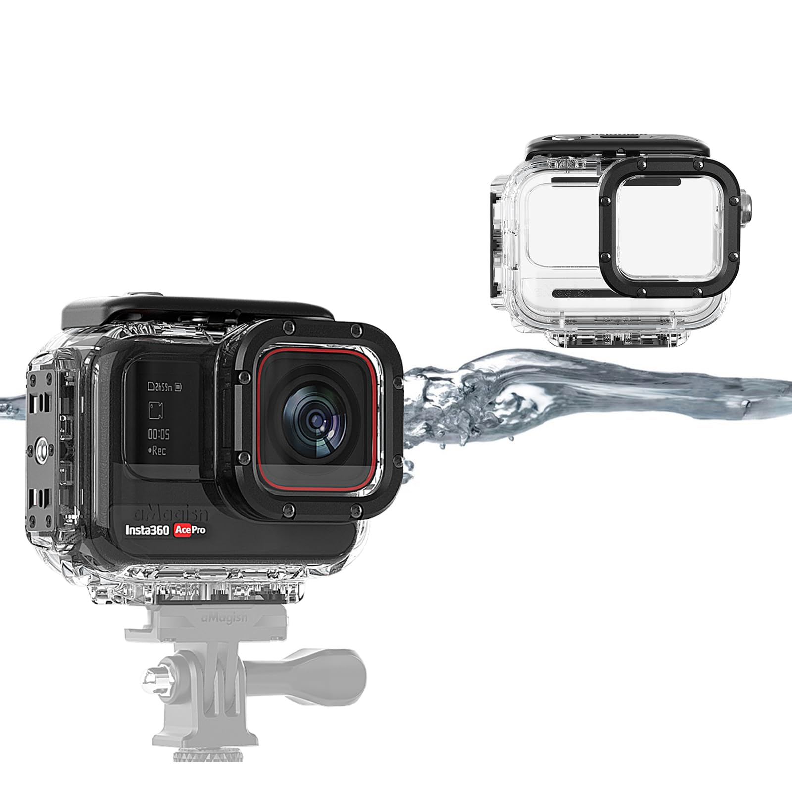 

TOMGDRACO Diving Case for Insta360 Ace Pro Ace Pro 60M Waterproof Case for Underwater Waterproof Depth Pressure Drop Easy Ideal for 60m Deep Insta360