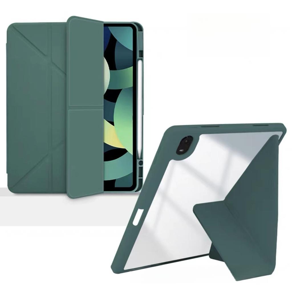 For iPad 10th pen slot protective case Air45 acrylic hard shell Pro11 transformable Y-fold leather cover MIN I6