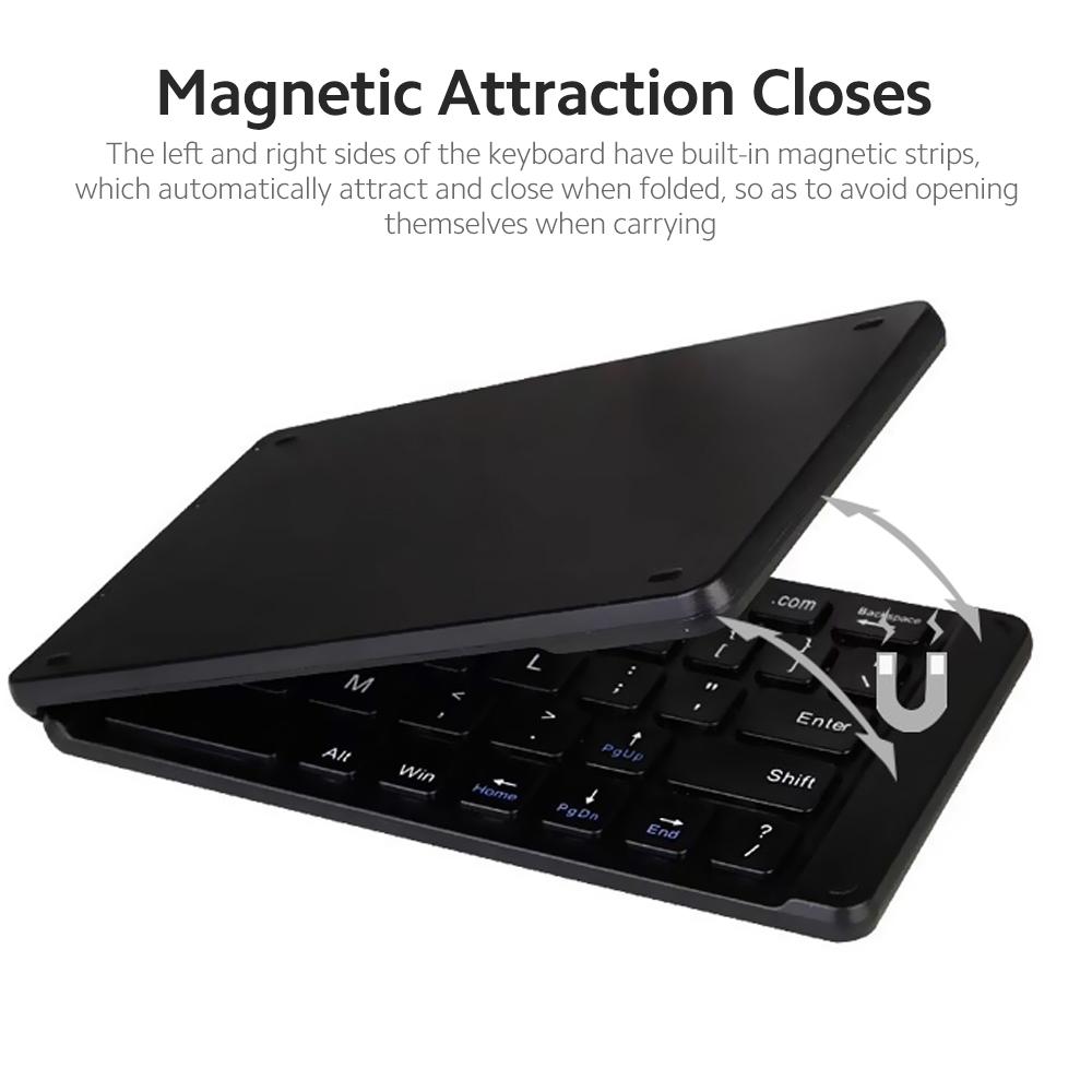 Convenient Folding Keyboard Compatibility Intelligent Matching Simple & Compact -lasting Battery Life Easy to Carry Black