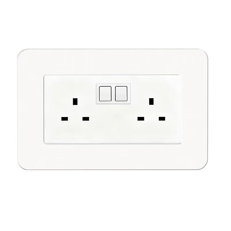 Solid Color Double Switch Socket Panel Decorative Cover