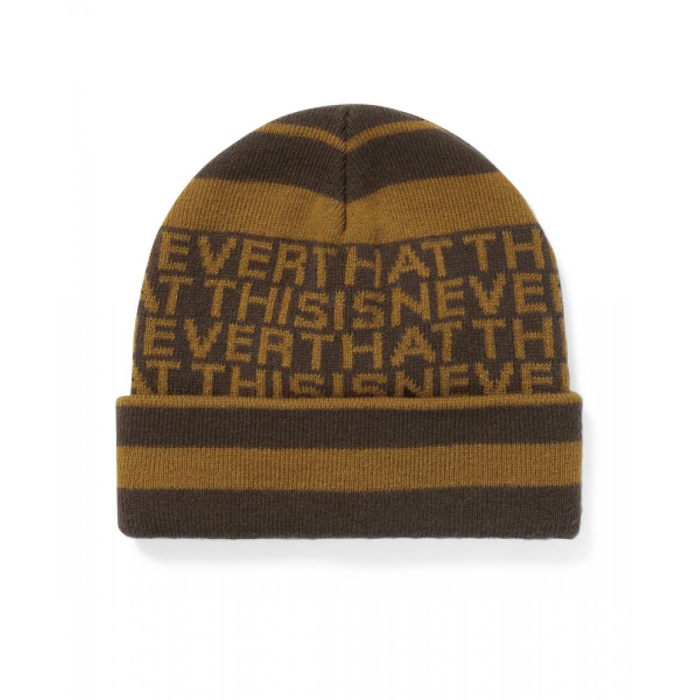 Thisisneverthat Striped Jacquard Beanie Brown F