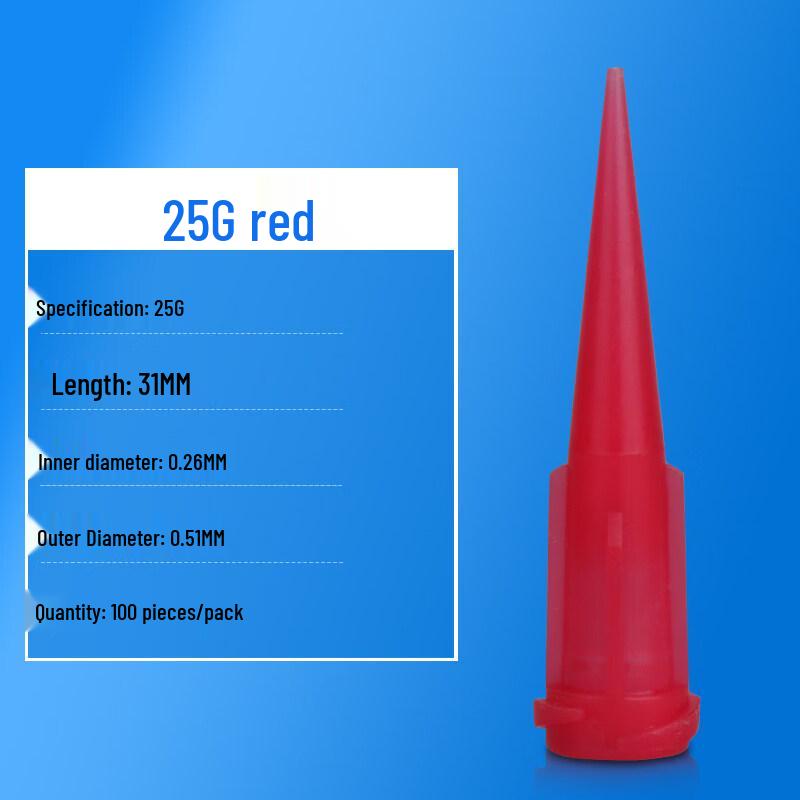 25G Red Angled Plastic Dispensing Nozzles