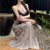 Summer New Dark Wind Printing Suspender Dress Women's Design Sense Slim and Thin Temperament Versatile Dress