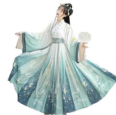 [Hosaku Co., Ltd.] Ancient Chinese Imperial Hanfu Cosplay Costume, Elegant Tang Dynasty Style Long Skirt, Perfect for Halloween, Christmas, Events, an
