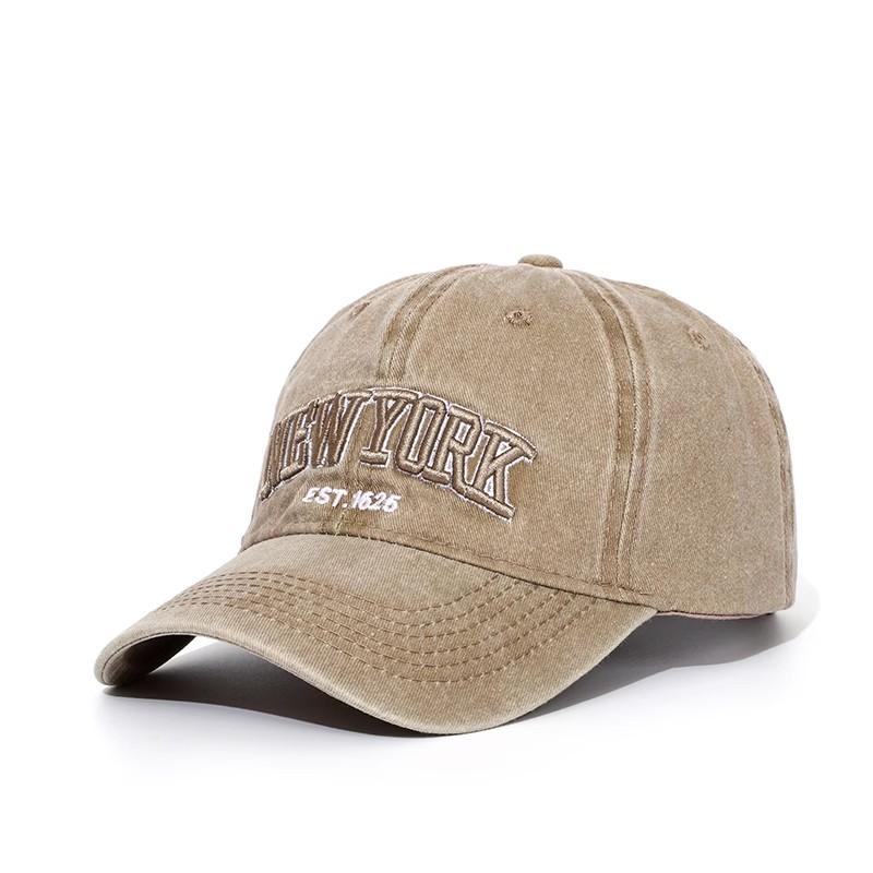 New York Tvättad Bomull Basebollkeps Hattar För Kvinnor Män Retro Bokstavsbroderi Snapback Kepsar Solskydd Hip Hop Pappahatt Keps