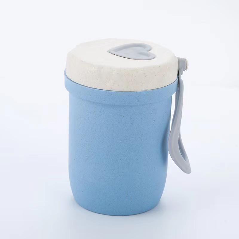 Wheat Straw Insulated Microwave-Safe Bento Lunch Box for Office & Students