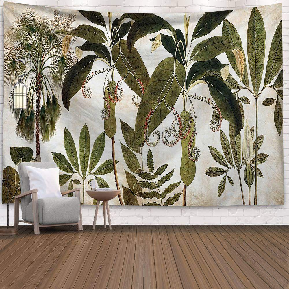 Green Forest Tree Wall Hanging Tapestries Mandala Natural Stream Flower Bedroom Wall Decor Camping Blanket  Dropshipping