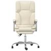 Office Chair with Massage Function Cream Faux Leather