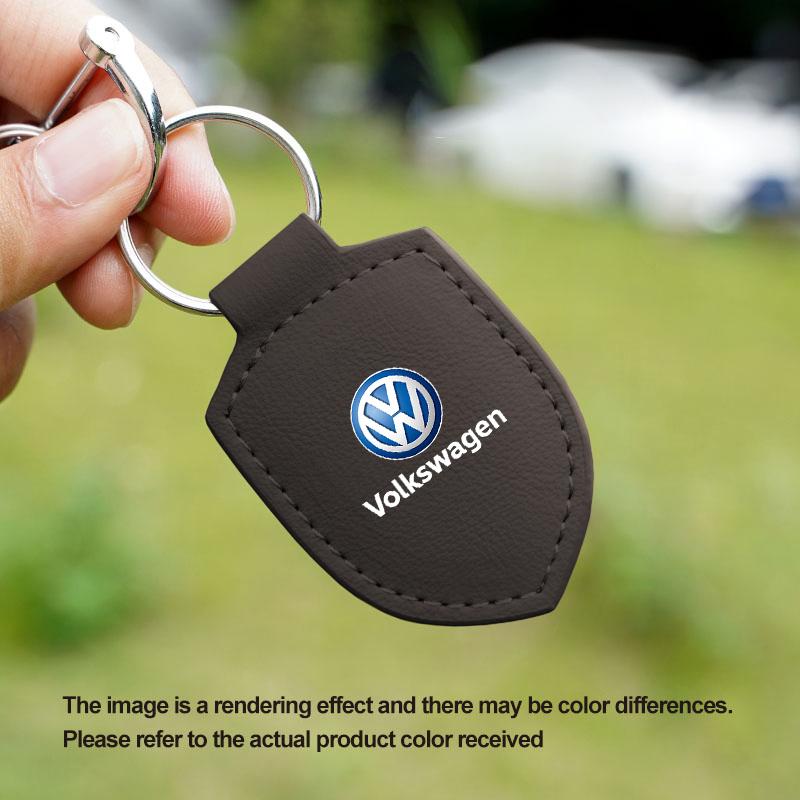 Car Leather Keychain Shield Styling Emblem Key Ring For VW Golf Polo GTI Tiguan Touran Jetta Passat CC T5 Scirocco Arteon Beetle RH5