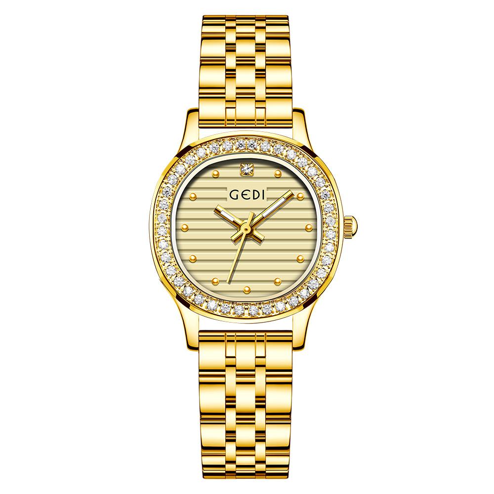 Fashion Women's Diamond-encrusted Quartz Steel Belt Watch Light Luxury High-end Sense Versatile Temperament Waterproof Watch