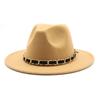 British Jazz Hat Men'S And Women'S Wool Hat Simple Felt Big Eave Hat Tide Flat Edge Hat