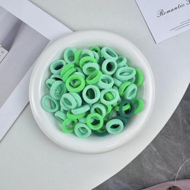 10 pezzi elastici per capelli colorati in nylon di base per ragazze, elastici per capelli con coda di cavallo, accessori per capelli alla moda per bambini