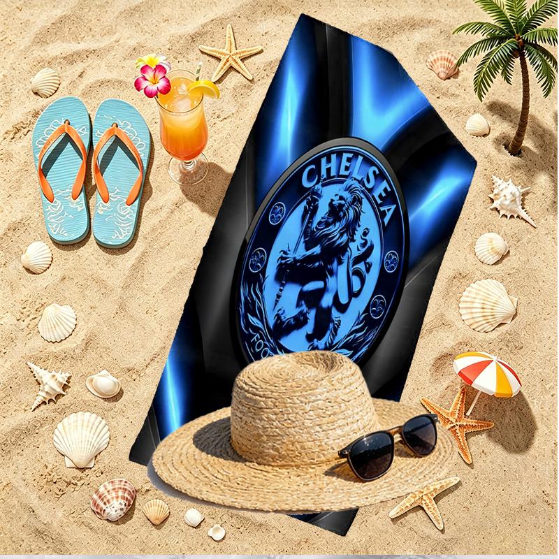 Chelsea F.C Print Beach Towel, Versatile Lightweight Absorbent Beach Towel for Pool Surf Yoga Bathroom, Perfect Birthday Holiday Gift