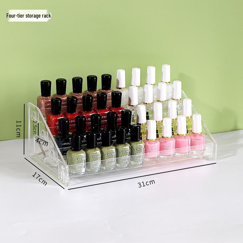 Acrylic Multilayer Nail Polish Display Stand - Transparent Cosmetic Organizer