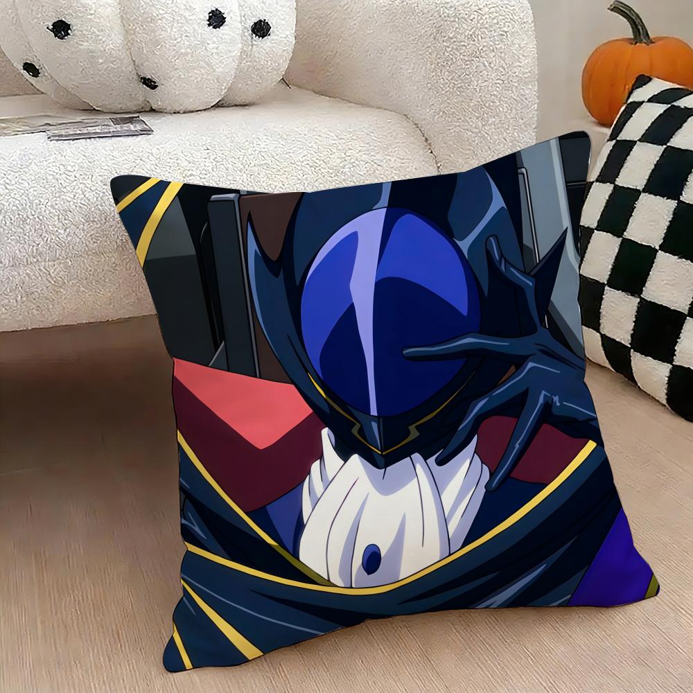 Anime CcODE GEASS Cushion Cover Natural Linen Double Sided Print Throw Pillow Case for Sofa Couch Home Decor