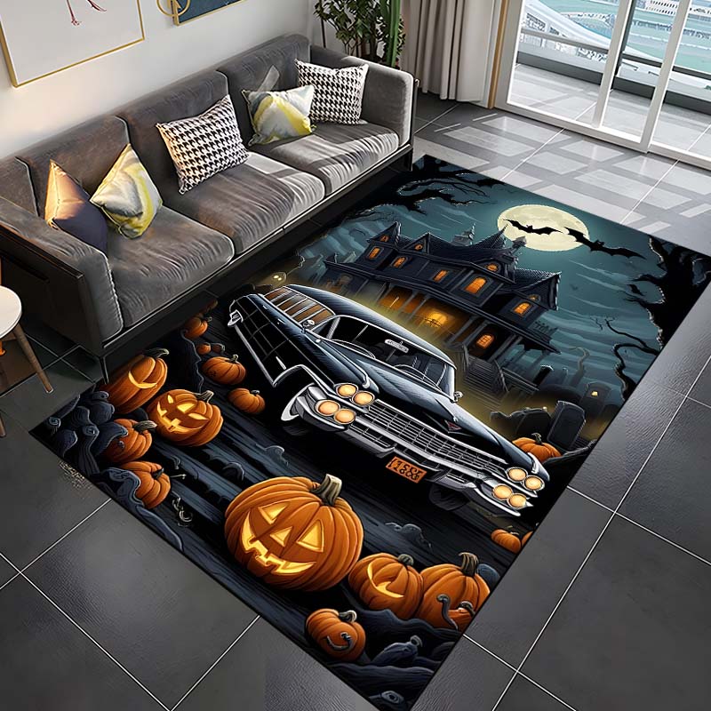 Halloween Pumpkin Head Pattern Rug Carpets for Bedroom Living Room Sofa Mat Creative Door Mat Dressing Room Rugs Play Mats Gifts