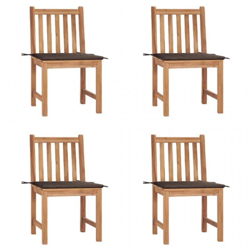 Day and Night - Day and Night Garden Chairs 4 Units Solid Teak Wood with Cushions
