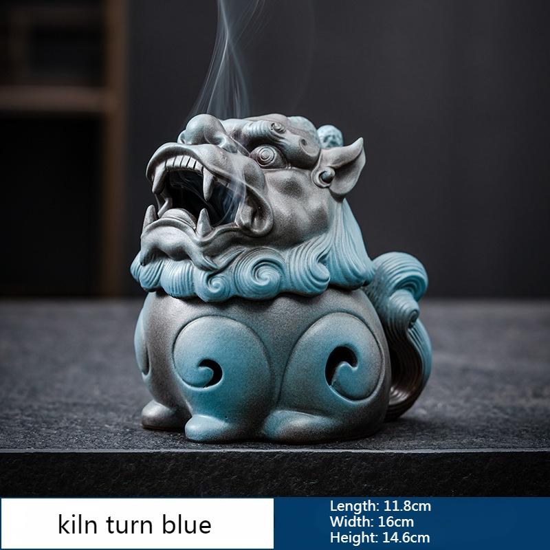 Creative Ceramic SuanNi Incense Burner/Zen Incense Coil Censer Temple Worship Household Tea Table Decoration Religious Supplies