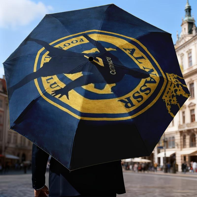 1PC Al-Nassr Football Club Crest Printed Umbrella Folding umbrella, automatic umbrella 8-Frame for Travel, camping Fan gifts Christmas Gifts