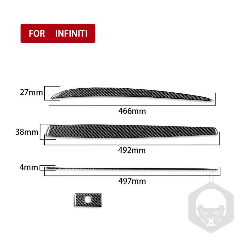 For Infiniti JX 2013 QX60 2014-2016 Real Carbon Fiber Sticker Co-Pilot Glove Box Handle Panel Car Accessories Ide Decorative