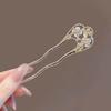 Elegant Flower Hairpin, New Chinese Modern Minimalist Plate Hairpin, 2025 New High-end U-shaped Hairpin.