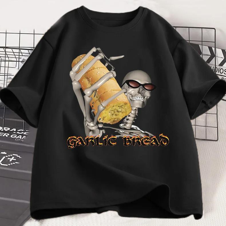 Garlic Bread Skeleton Dank Meme T-shirt size S-5XL S