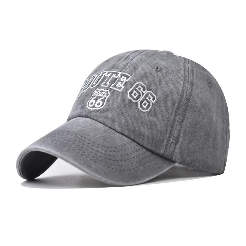 Pure Cotton 66 Baseball Cap Embroidered Water-washed Big Letter Cap European And American Duck Tongue Cap