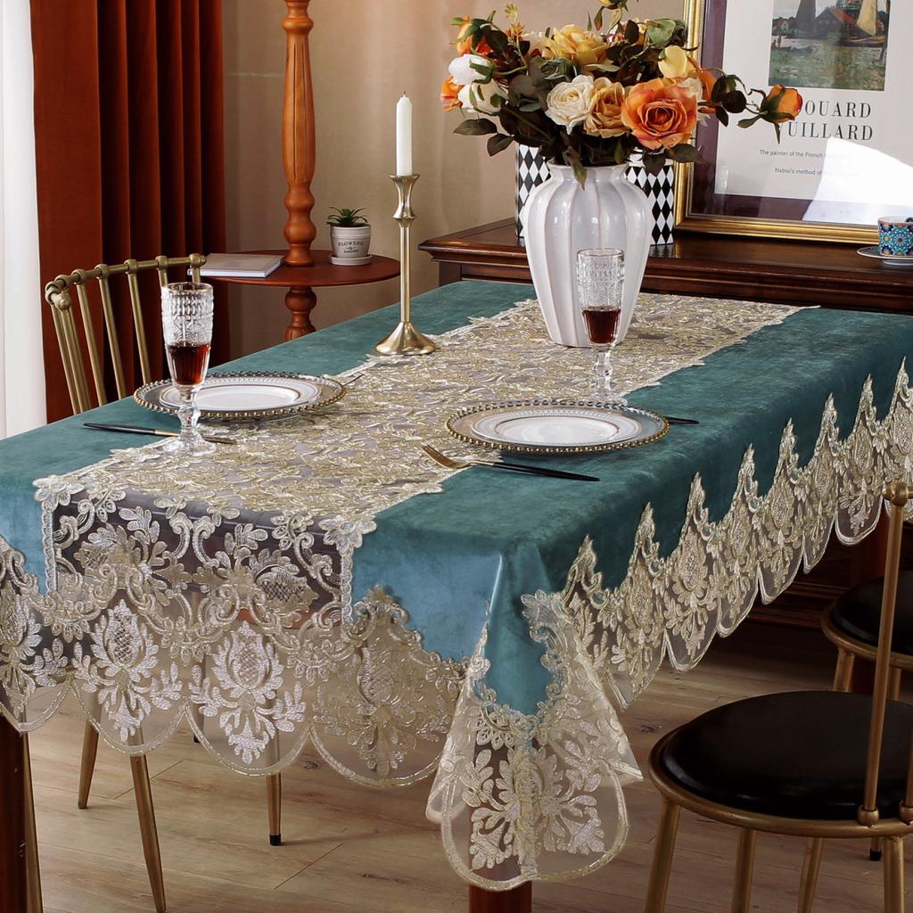 European Light Luxury High-end Tablecloth Rectangular Coffee Table Cover Simple Modern Lace Tablecloth Dining Table Cloth Chair Cover Chair Cushion