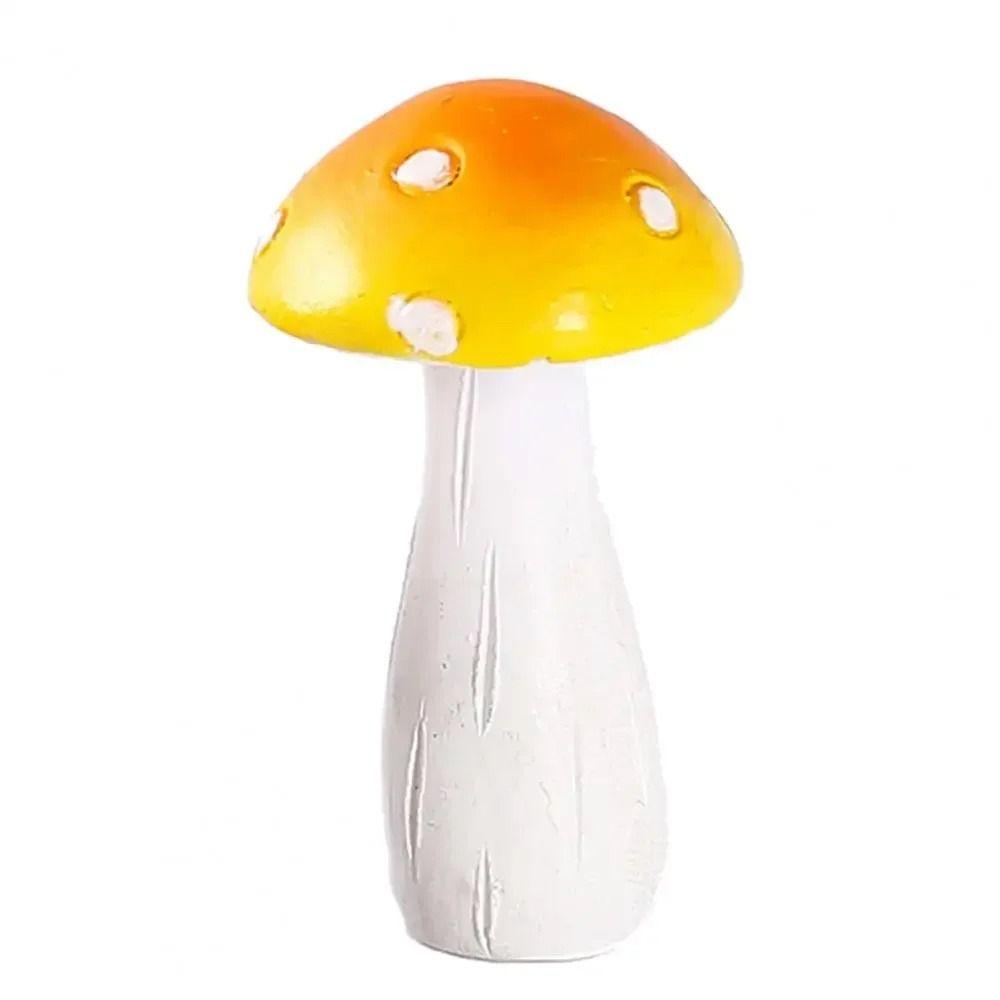 

Resin Mushroom Statue Creative Miniature Sculptures Mushroom Figurine Porch жёлтый