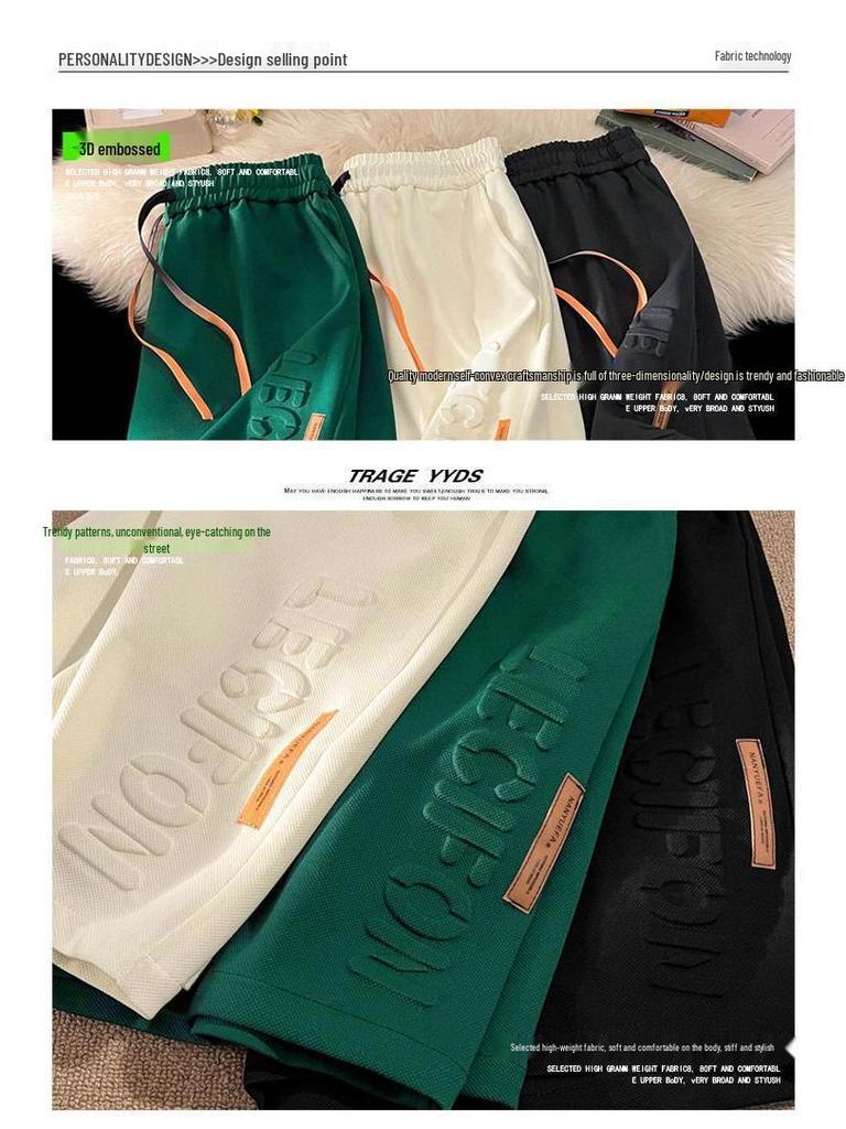 New Summer Hong Kong Style Men's Print Shorts - Trendy Mid-Length Casual Sports Pants