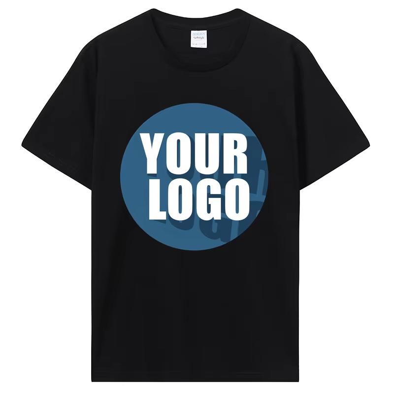 

Custom Your LOGO Tshirt Hip Hop Streetwear Unisex Cotton Tshirts Oversized Top Tee Unisex Summer Retro Personalized T Shirt L