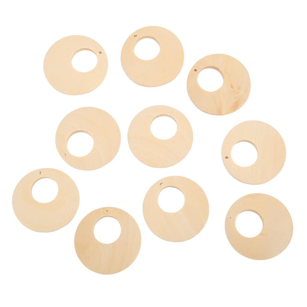 50pcs Wood Earring Blanks Hollow Round DIY Making Easy Coloring Wear Resistant Light Weight Jewelry Making Supplies