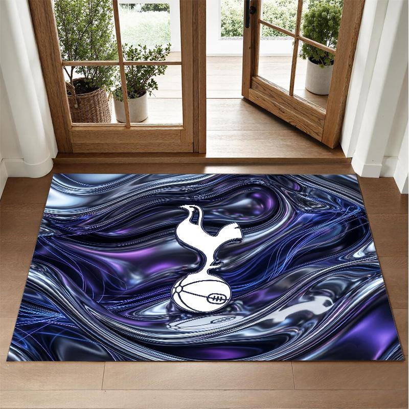 Tottenham Hotspur Design Crystal Velvet Rug Soft Decorative Mat for Bedroom Entrance
