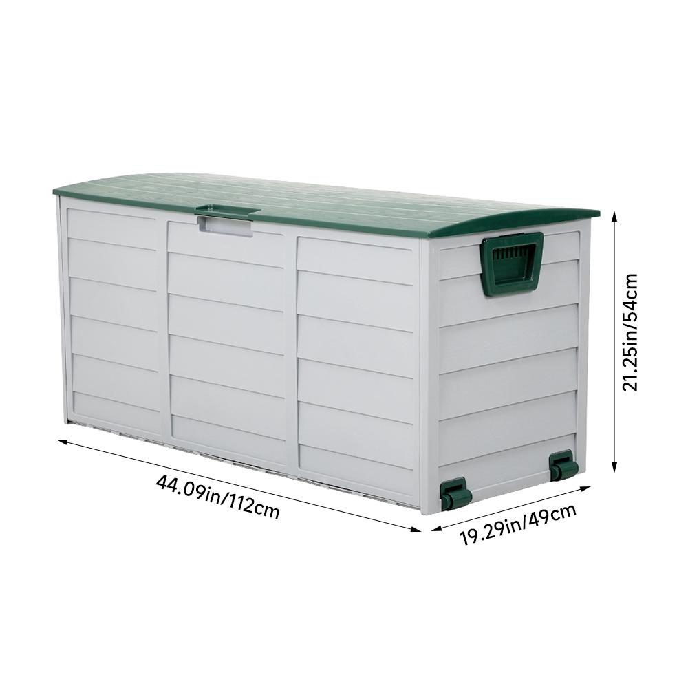 290L Outdoor Storage Box with Lid, Lockable with Wheels & Handles, for Garden Tools