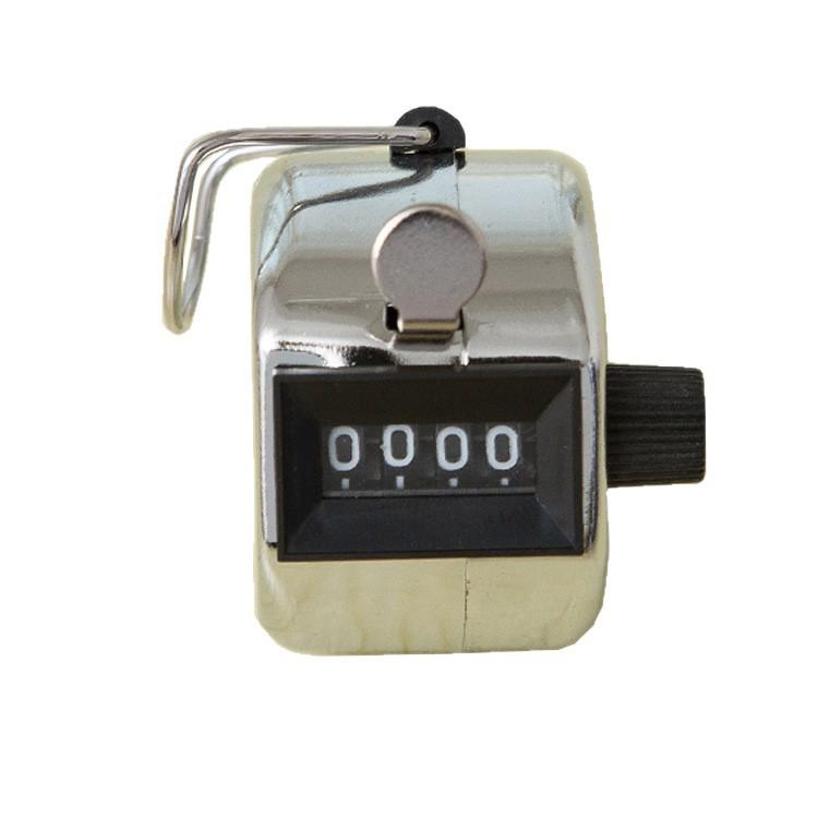 1Pc Metal Pure Mechanical Counter Pointer Student Movement Count 4-digit Hand Counter