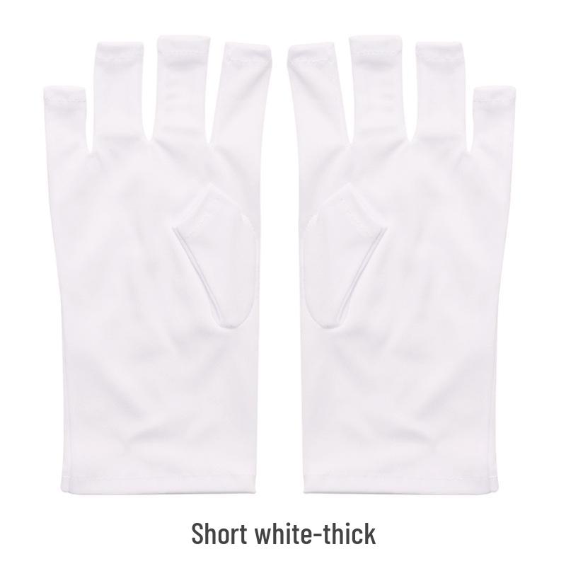 Cross-Border Nail Art UV Protection Half-Finger Gloves - Blackening Prevention